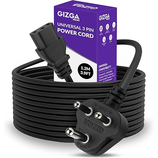 Gizga Essentials 3 Pin Power Cord 1.2M