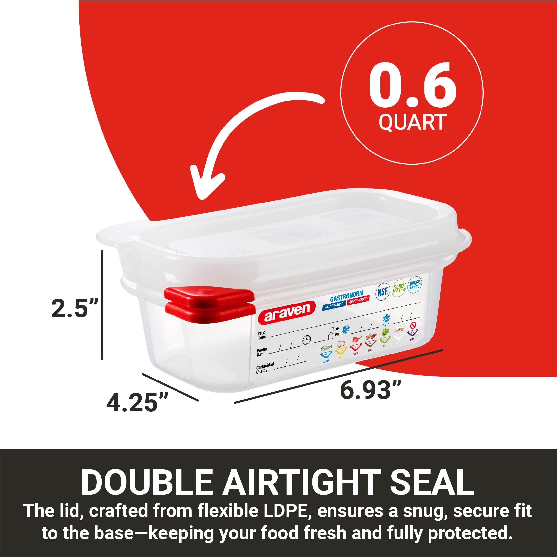 Boîte Hermétique GN1/4 P100mm Araven | Conservation Fiable