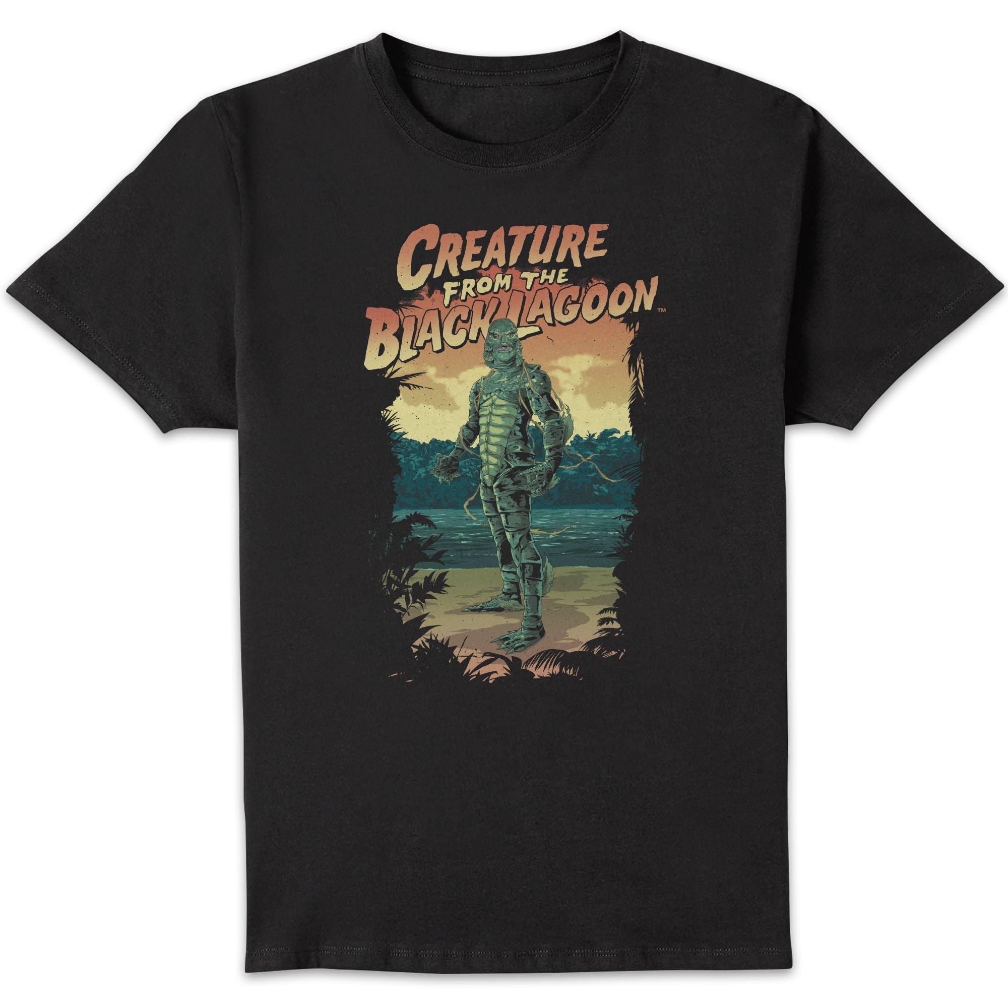 Zavvi Unisex Multi Universal Monsters Creature From The Black Lagoon Illustrated Men's T-Shirt - Black L