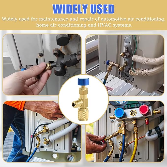 Válvula de Carga de Refrigerante CD2060 para R12 R22, Macho 1/4" a Hembra 1/4" miniatura 7
