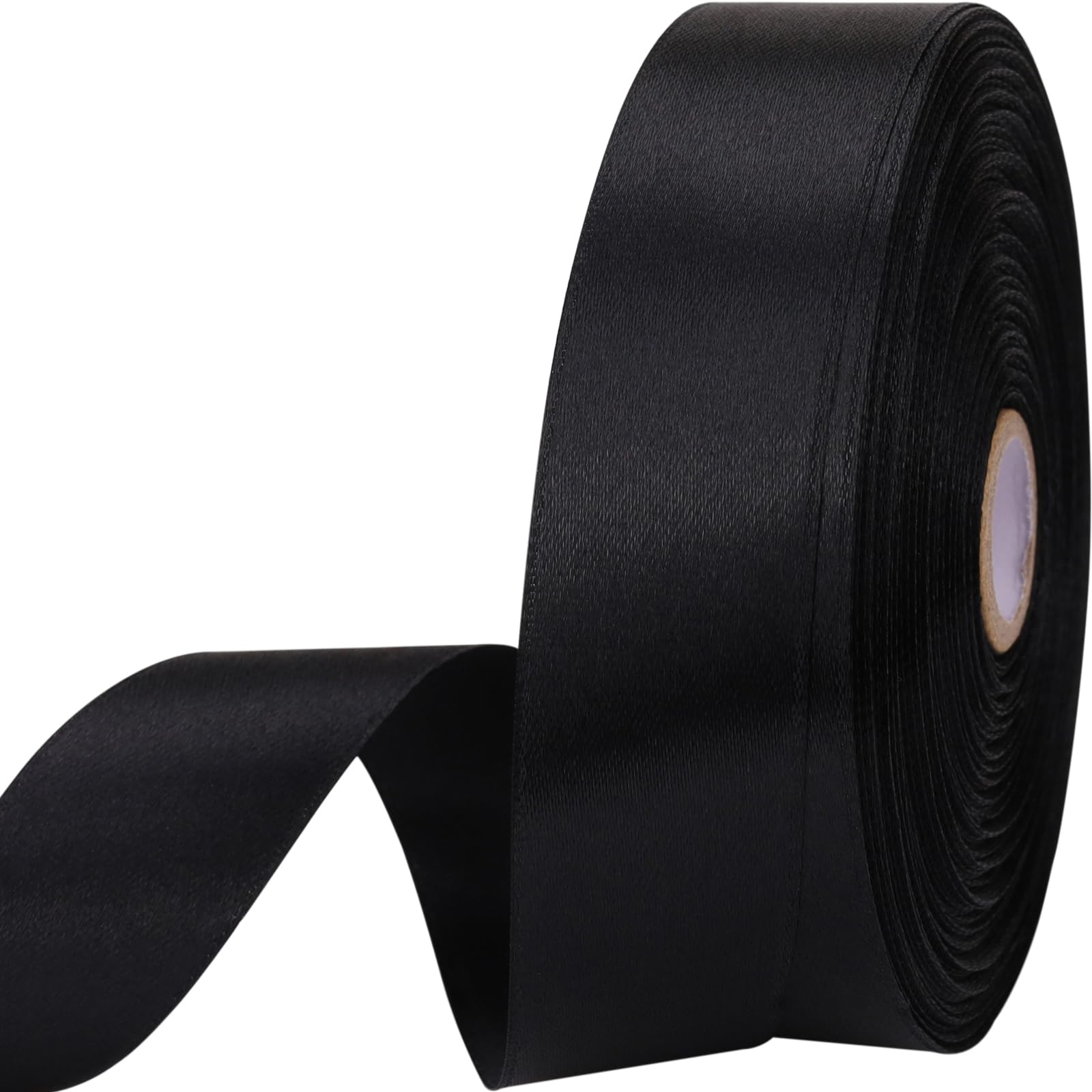 Photo 1 of 1 inches 50 Yard Black Satin Ribbon for Gift Wrapping, Wedding, Crafts, Christmas,Easter, Floral, Hair, Invitation Decorations and More