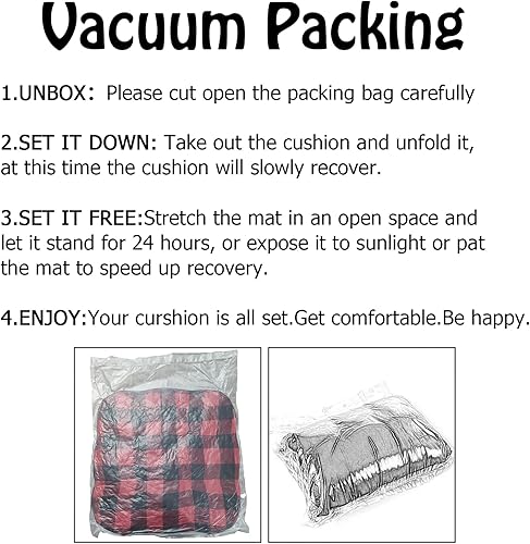 Miniatura 7 de Cojines para sillas de comedor, paquete de 4, almohada a cuadros de búfalo, juego de 4, cojines de silla de comedor para cocina, sofá, oficina,