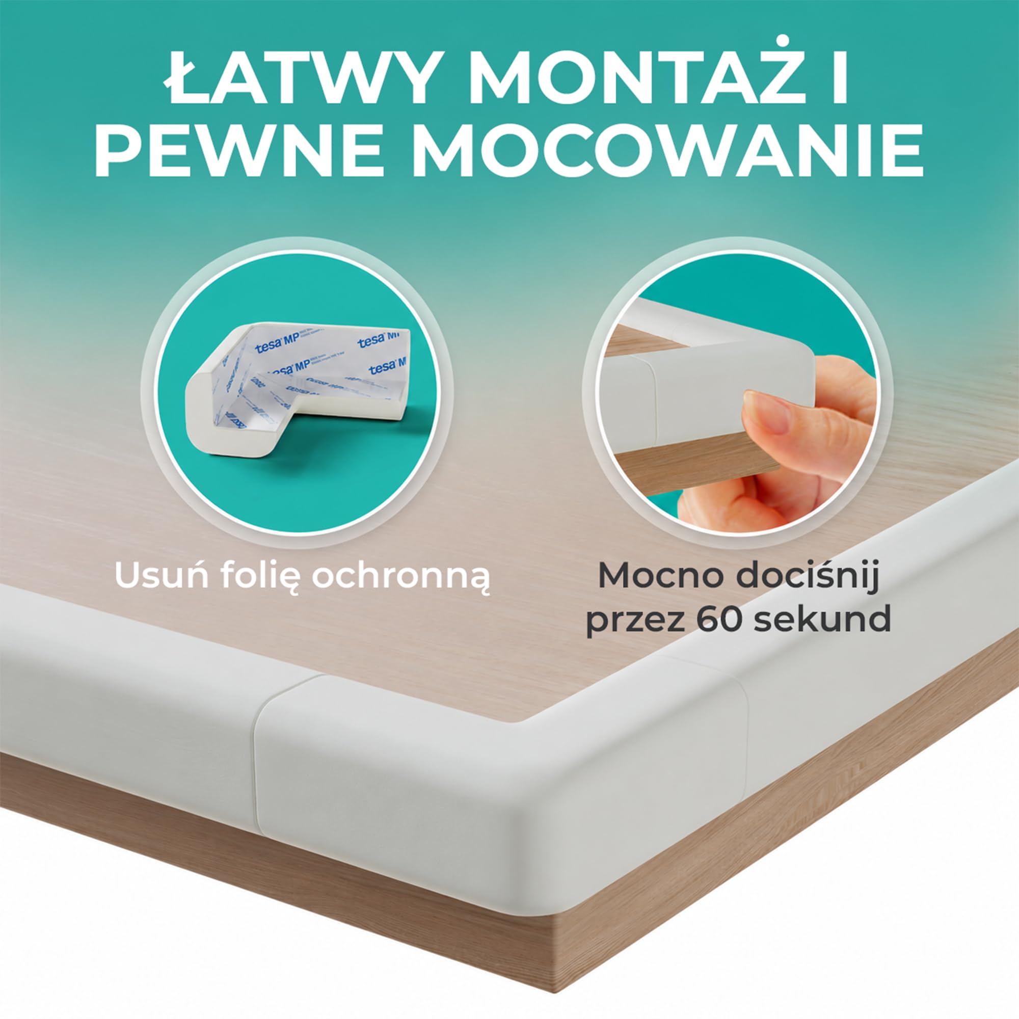 SafeMate Piankowe Osłony na Narożniki dla Niemowląt – 6m Ochraniacz na Krawędzie Stołu & 10x Samoprzylepne Osłony na Narożniki – Zabezpieczenie dla Dzieci, Stołów i Parapetów, Czarny matowy
