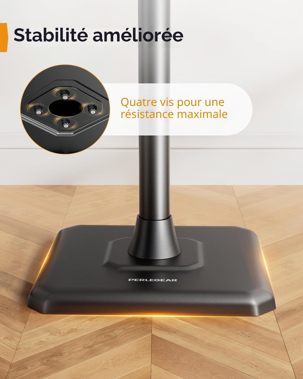 Perlegear Supports de Haut par Paire, Hauteur réglable de 83,8 à 106,7 cm avec Gestion des câbles et capacité de 6 kg, Parfait comme Support Enceinte ou Support D'enceinte, PGSS12