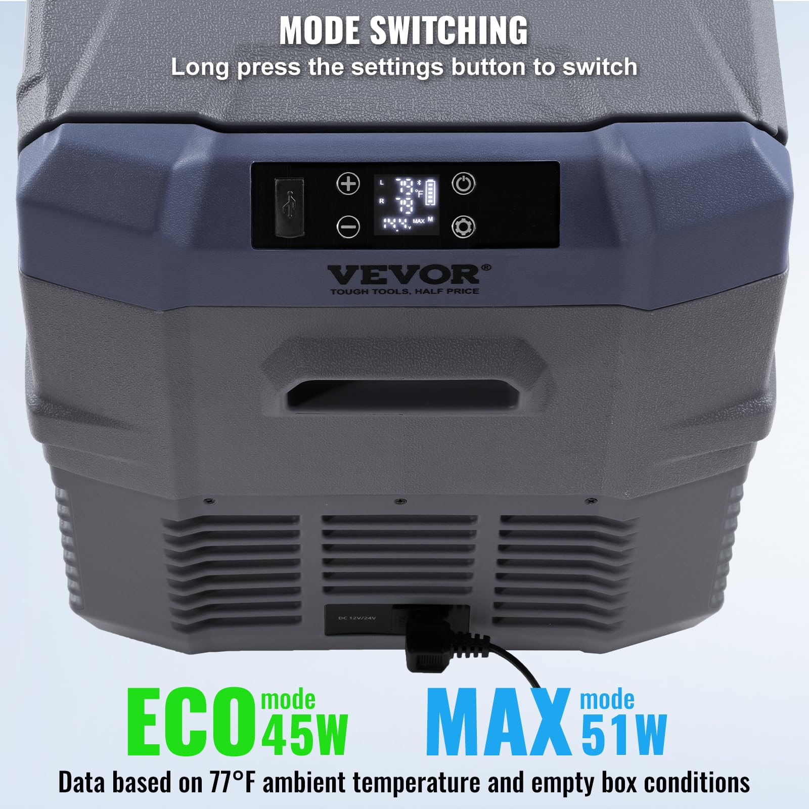 VEVOR Frigorifero per Auto, Congelatore Portatile Doppia Zona 32 L, 12 Volt, Gamma Regolabile da -20~20 ℃, Dispositivo di Raffreddamento a Compressore 12/24 V CC e 100-240 V CA per Campeggio Camper