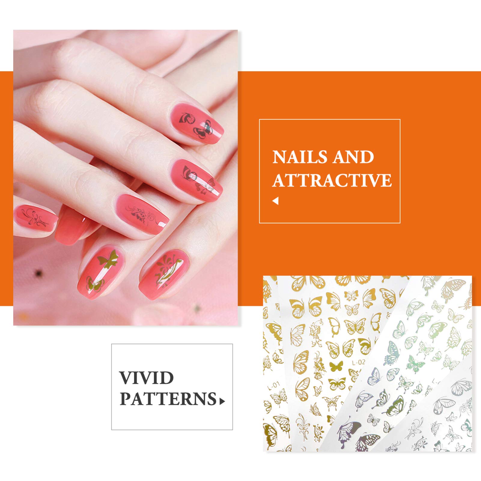 3 Set Adesivi Unghie Farfalle Autoadesivi E Decorazioni Per Manicure Te Per Unghie Gel Acriliche E Naturali Per E Personale 12 Fogli*3