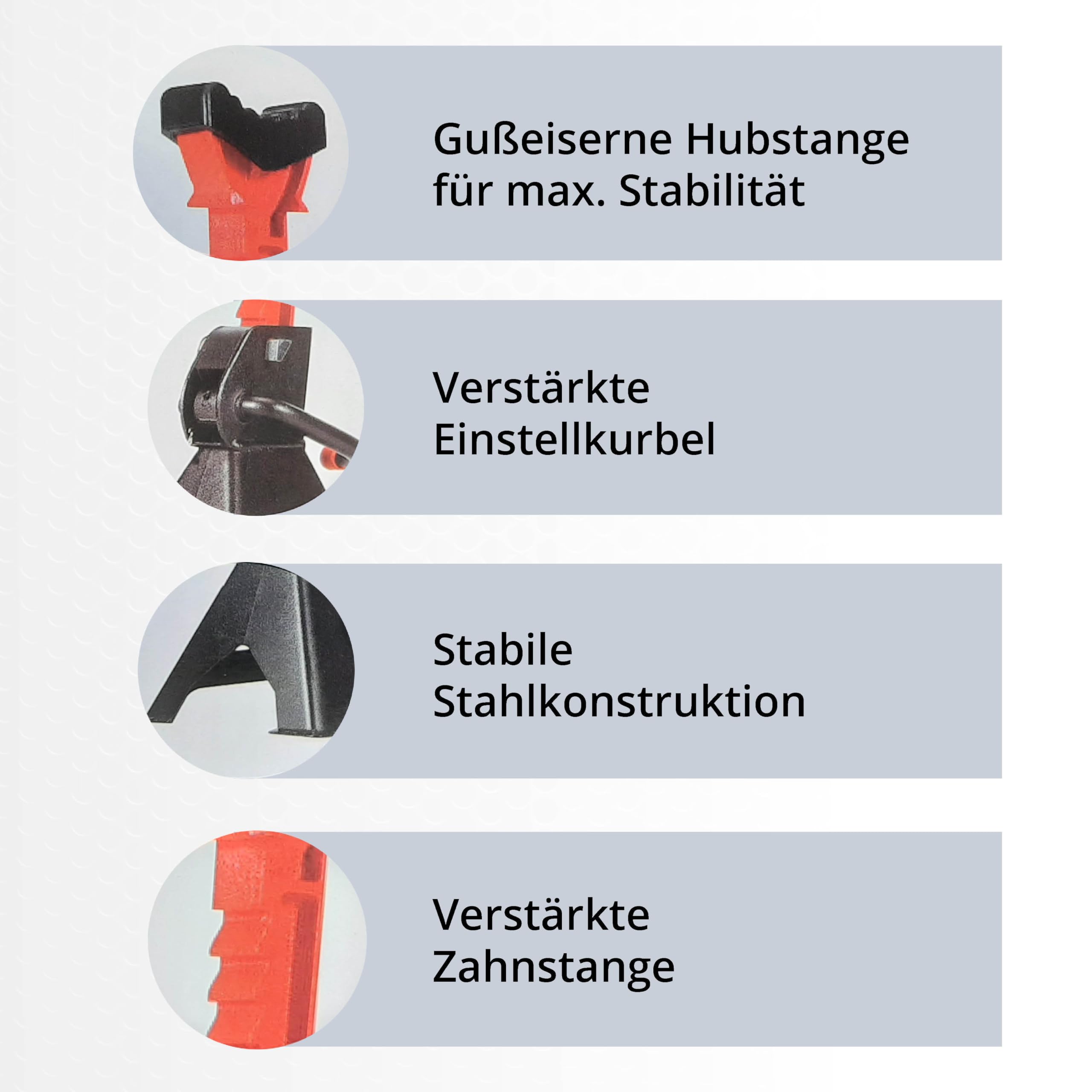 Stahlmann® Unterstellbock 3T Tragkraft im 2er Set – Höhenverstellbar 28–42,5 cm mit Sicherungssplint – Robuste Gusseisen Wagenheber Stützböcke für PKW, SUV & Kleintransporter (4 Stück / 6 Tonnen)