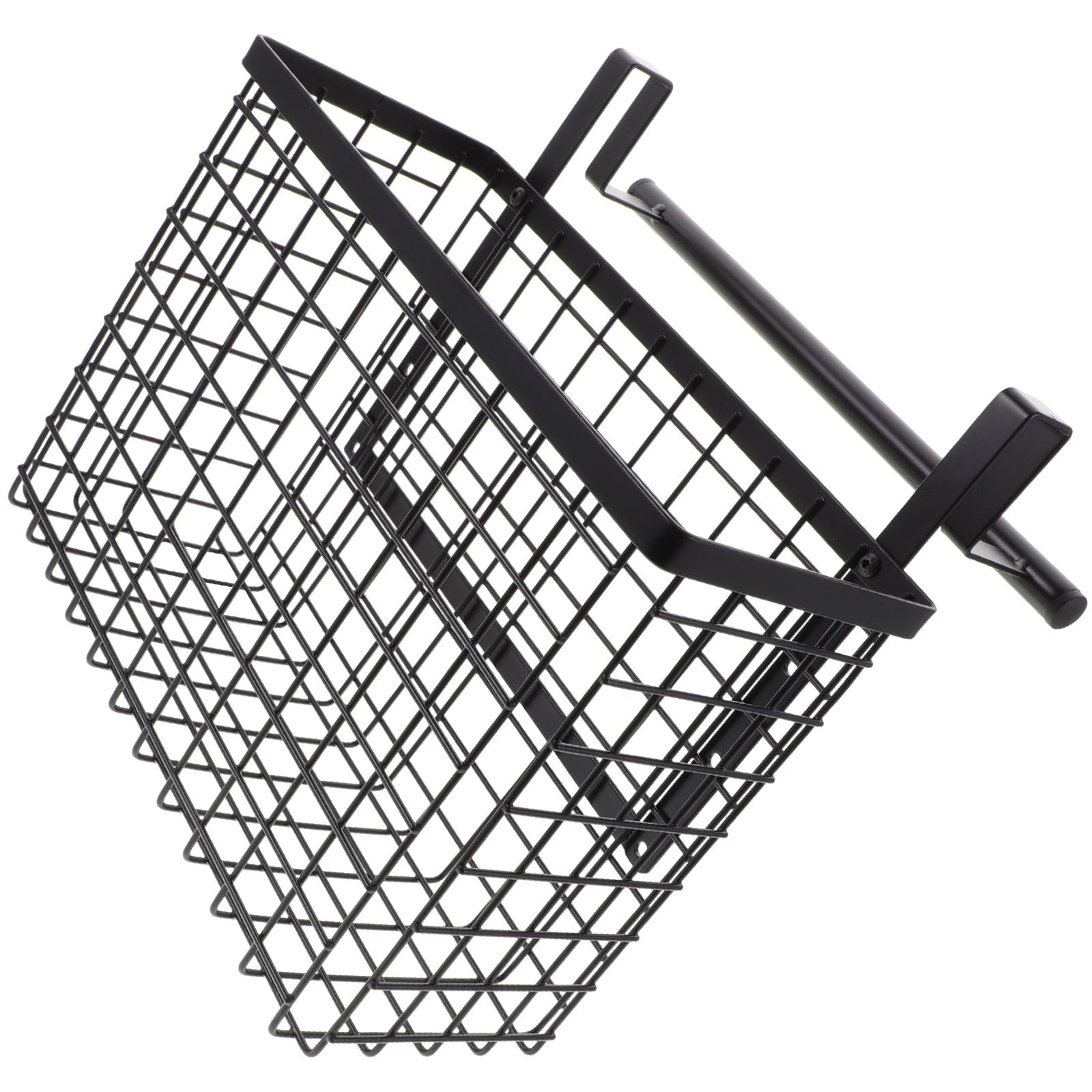 Cesta de Almacenamiento Colgante de Acero al Carbono Negra, Estante Colgante para Puerta de Armario, Organizador Multiusos para Cocina y Baño, Soporte para Condimentos y Verduras,