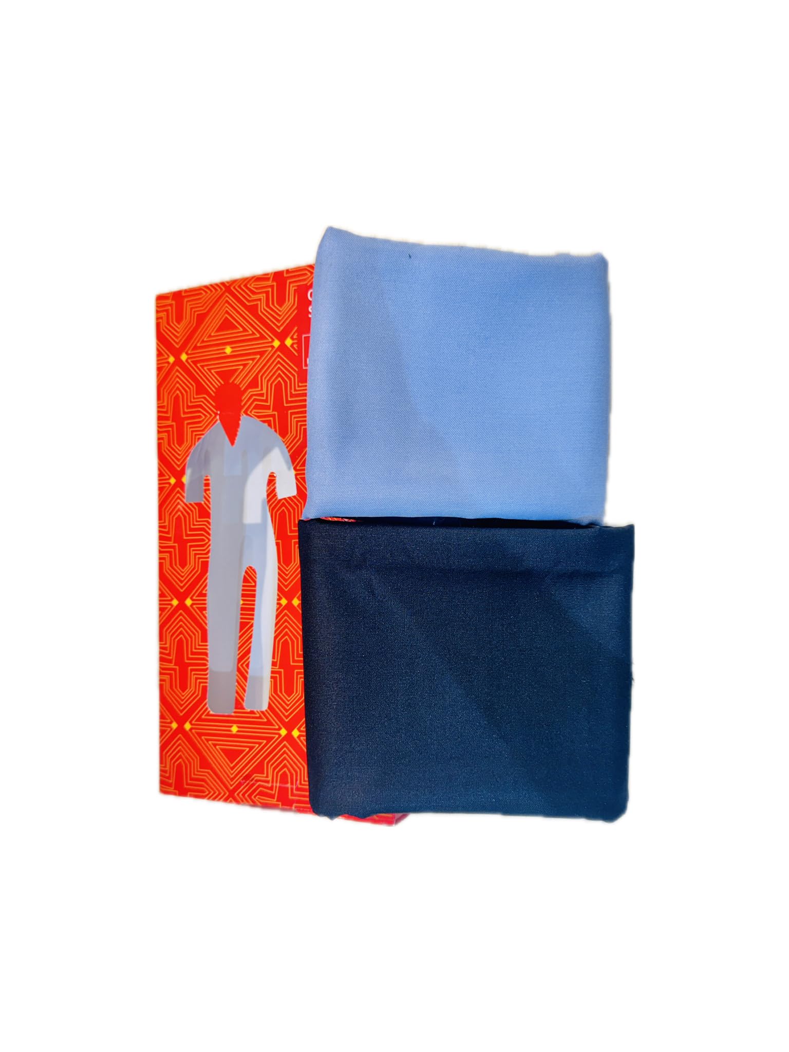 Pant Shirt Fabrics Solid Combo Box (Blue Pant-Shirt, Unstitched, Free Size)
