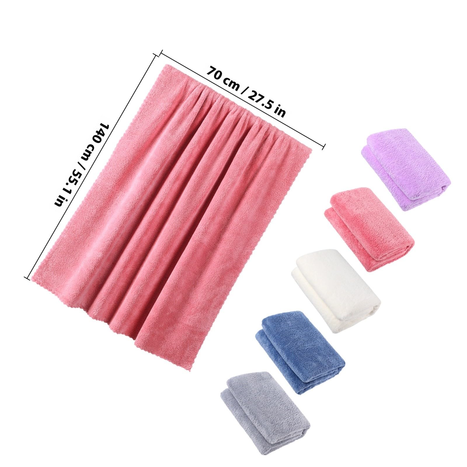 Juego de Toallas de Baño de Microfibra 5 Piezas, Suaves y Absorbentes, Tamaño Grande para SPA y Viaje, Material Poliéster y Nylon