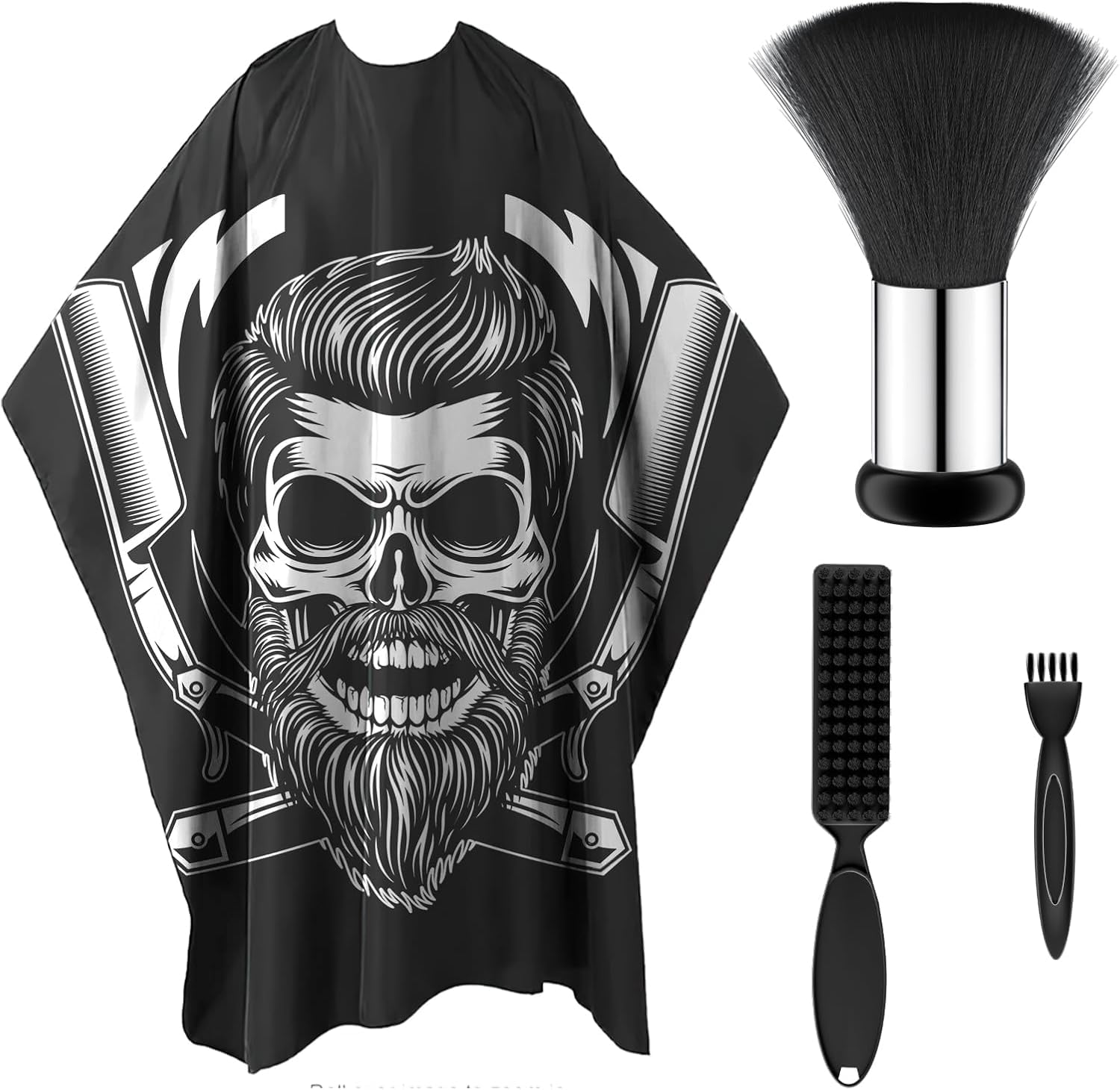 BESTBOMG® Professional Hair Cutting Cape with Neck Duster Brush, Large Size Salon Barber Cape for Men, Women and Kids with Hair Clippers Cleaning Brush
