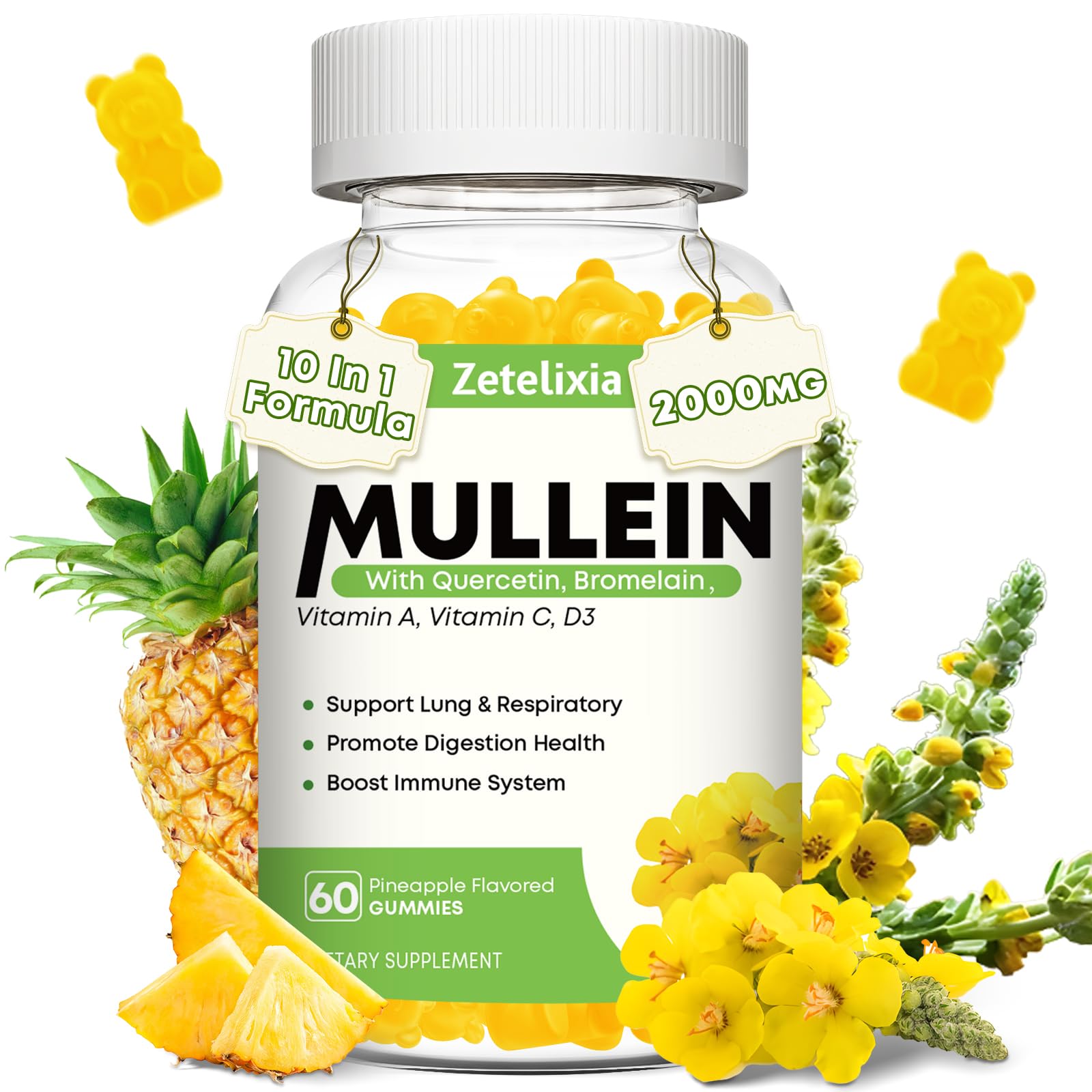 Amazon.com: Zetelixia Mullein Gummies for Clear Lungs, 10 in1