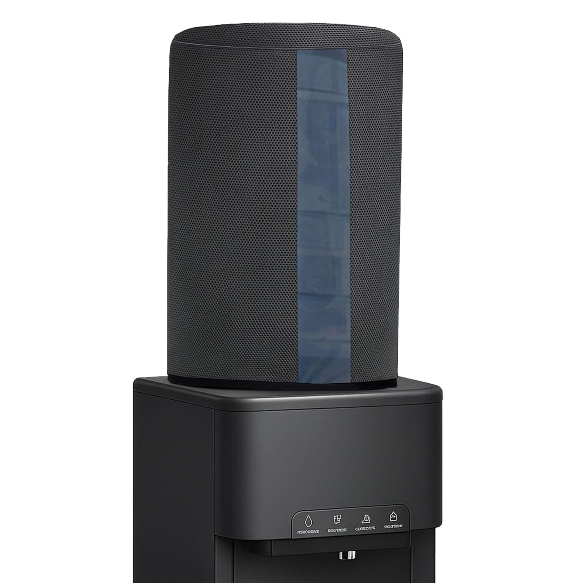 CRASOME Non-Woven Water Dispenser For 20 Ltr / Litre Bottle Jar Cover With Transparent Strap - Black (DC-TS-BLK)