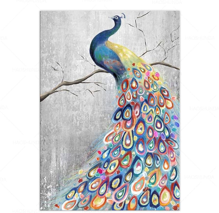 大きな孔雀の絵画