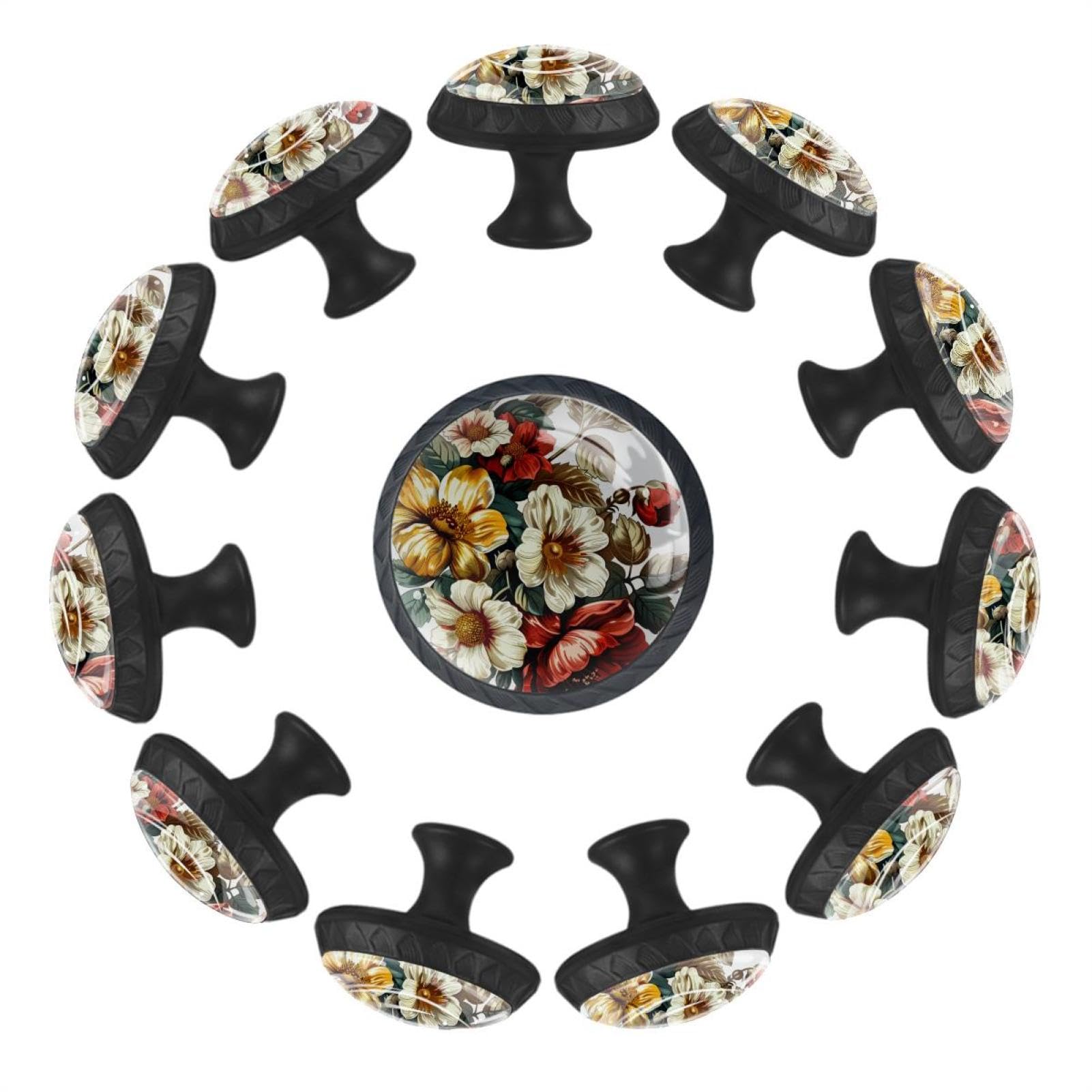 Boutons de tiroir en cristal pour cuisine et poignées de meuble rétro