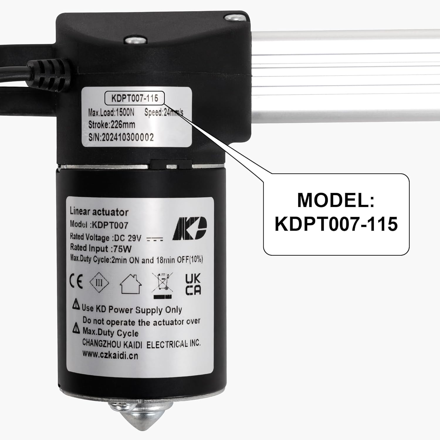 KDPT007-115 Linear Actuator Parts Recliner Motor Lift Chair Couch Replacement, KAIDI KDPT007 115 Motor