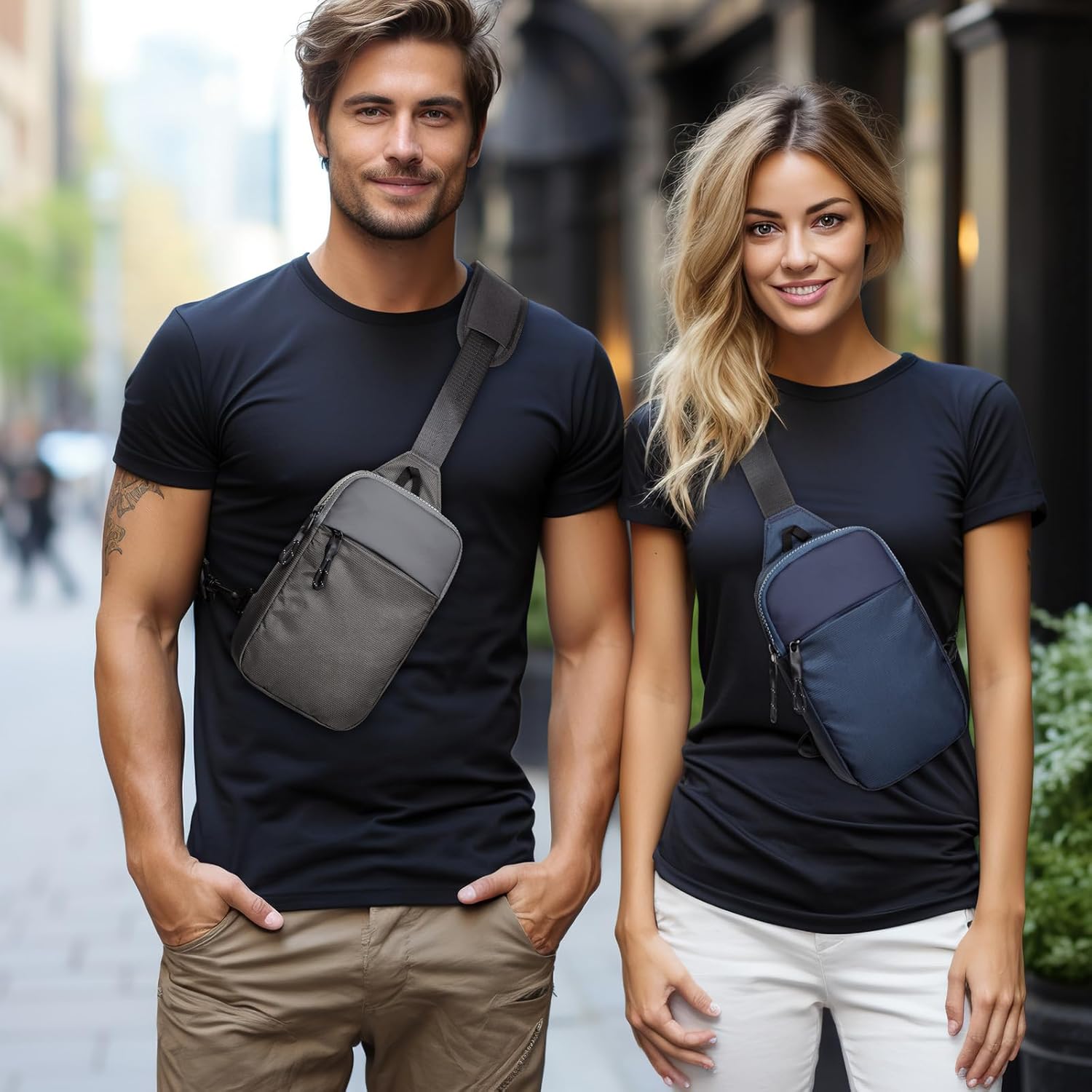 Mini Sling Bag for Men Women, RFID Blocking Crossbody Backpack Casual Utility Chest Phone Bag for Travel Workout - Image 3