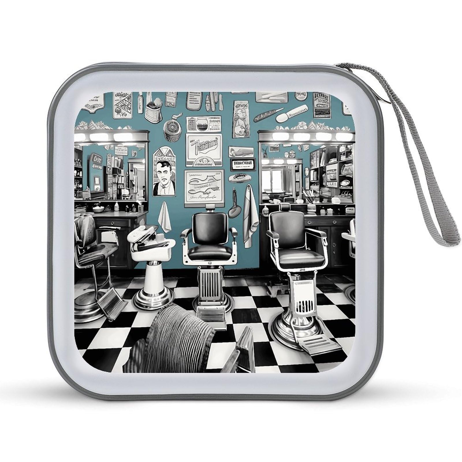 VstaDank Barber Shop CD Case DVD Holder Storage Portable Carrying Binder Holder Wallet Large Storage Disc Wallet Bag Hard Plastic DVD Disc Cases Large Media Binder 40 Capacity