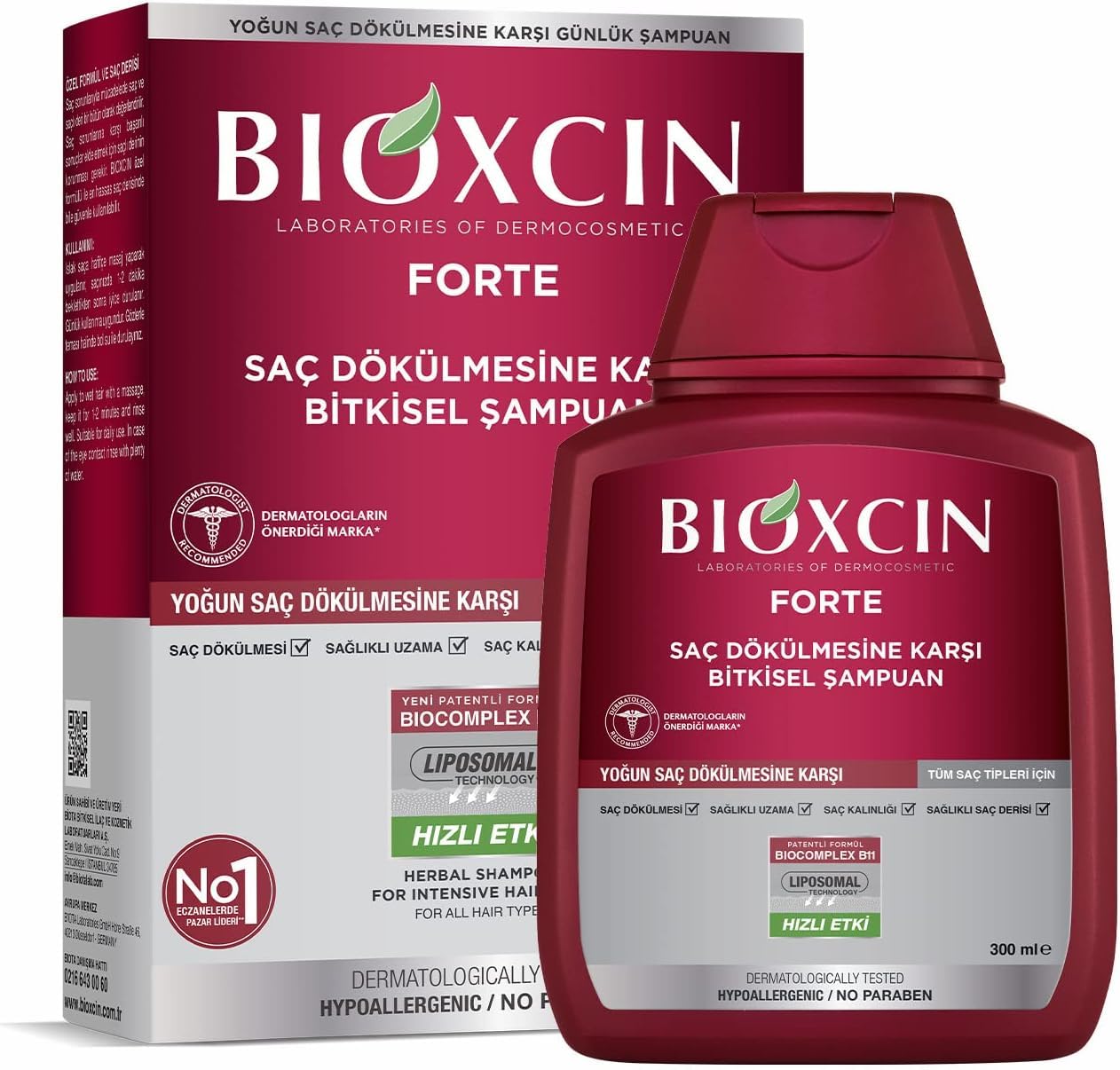 BIOXCIN FORTE Shampooing Anti-Chute Intense - Efficace & Rapide - Avec Bio Complex B11 - Testé Cliniquement - Croissance Des Cheveux Plus Forte, Plus Épais
