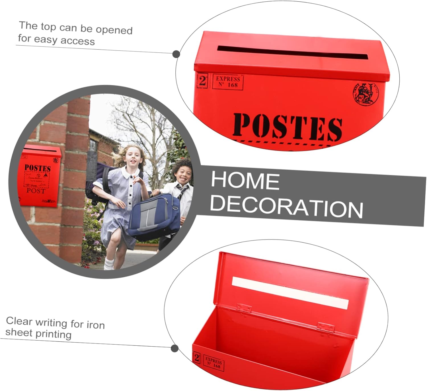 DOITOOL Photo Props Letter Box Ornament Retro Mailbox Practical Home Decor Accessory
