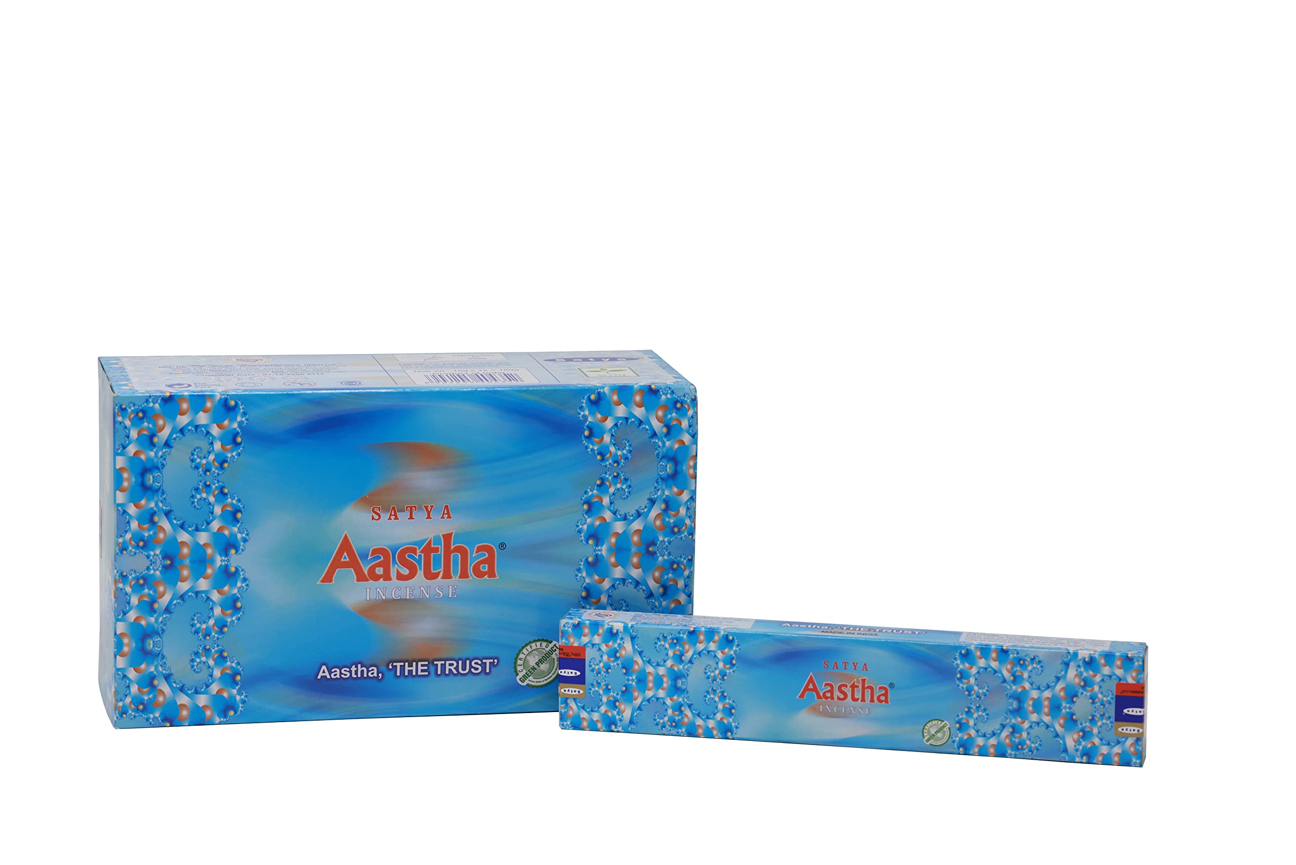 EARTH Satya Aastha Incense Sticks 15 GMS (Pack of 12) (Green Certified) Indian Perfumed Hand Rolled Agarbatti Perfect for Worship,Relaxation, Medication.