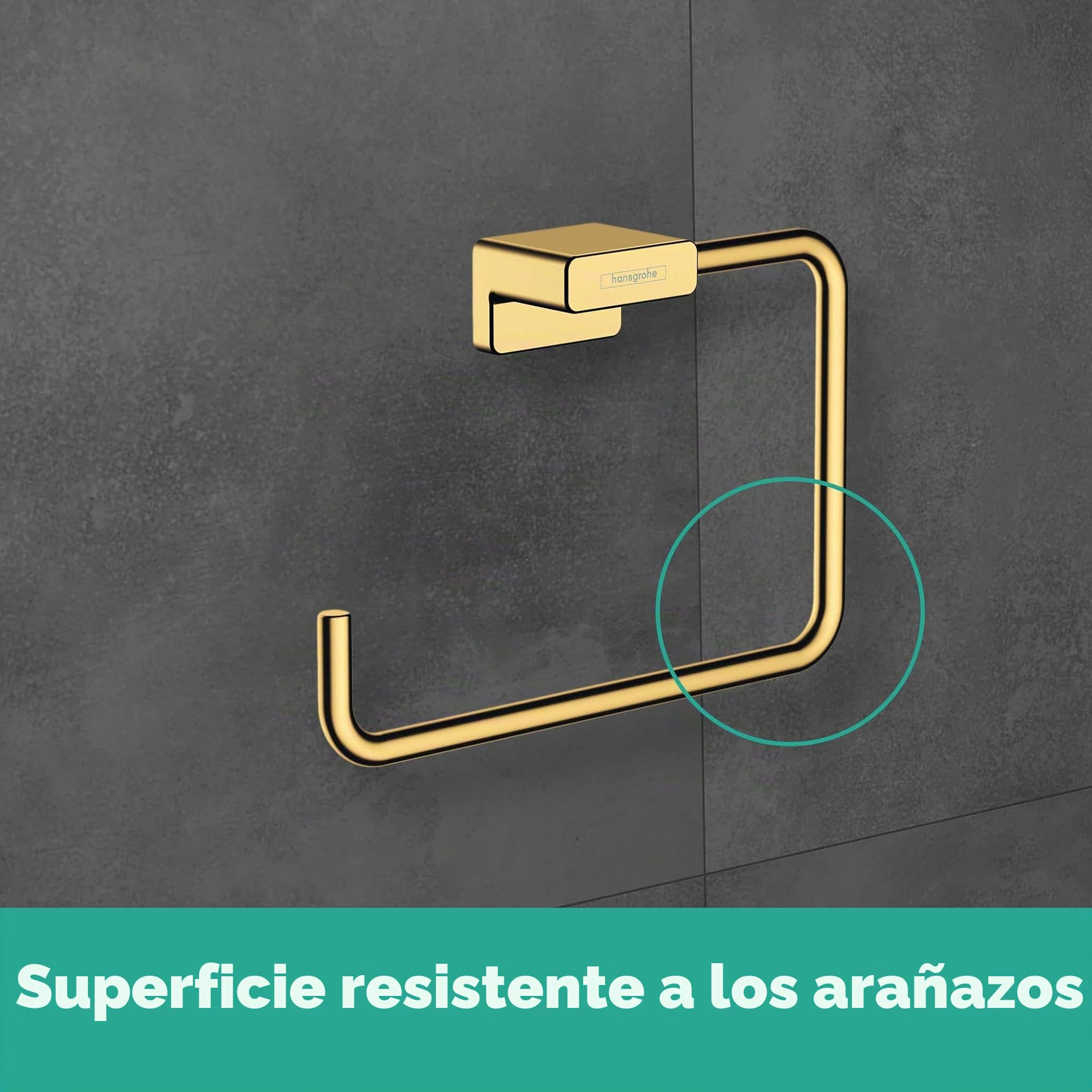 hansgrohe AddStoris Toallero de baño de aro, cromo negro cepillado, 41754340