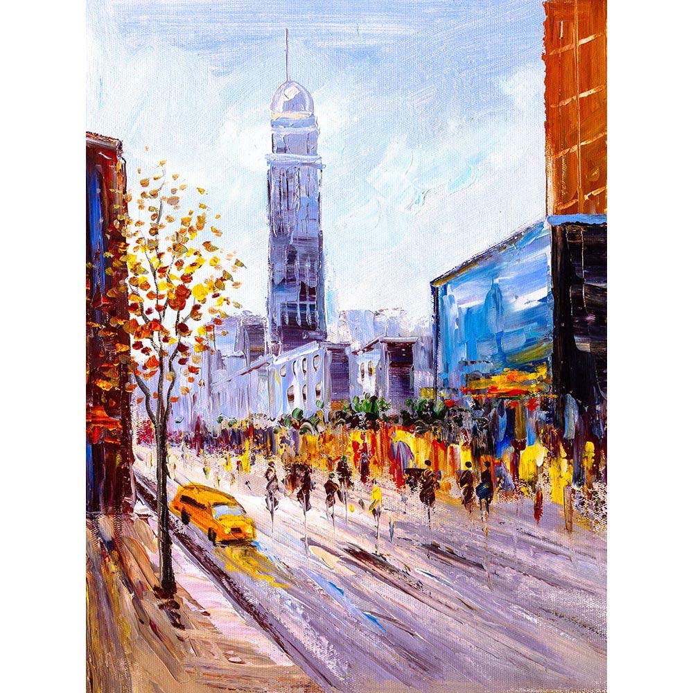 Wee Blue Coo New York Cityscape Painting Art Print Poster Wall Decor 12X16 Inch