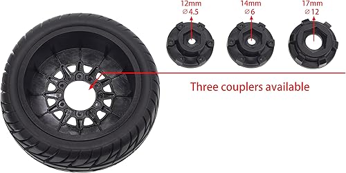 Miniatura 2 de DKKY 110 Short Course Truck Tires Buggy Neumáticos de goma 0.472 in 0.551 in 0.669 in Acoplador para Slash Arrma Redcat (negro)