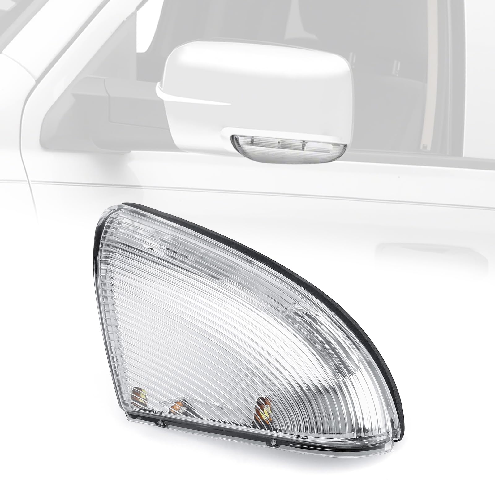 Chrome Mirror Covers For 2009-2018 RAM 1500 (No Turn Signal Cutout) | ABS Plastic | Peel & Stick Installation - View #6
