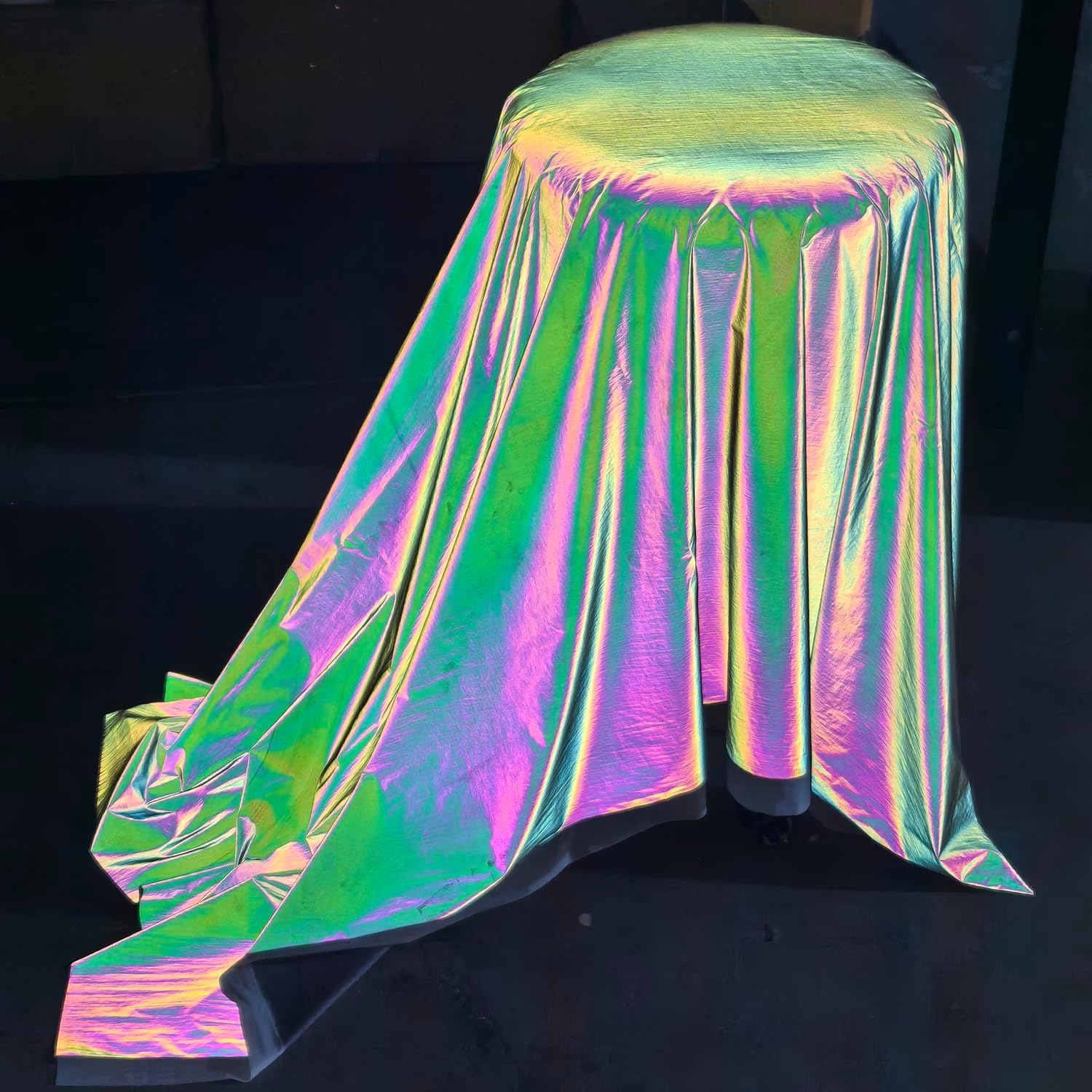 JINBING High Visibility Rainbow Colorful Reflecive Fabric Light Soft Lightweight Material for Clothing Size: 55 in x 2yd