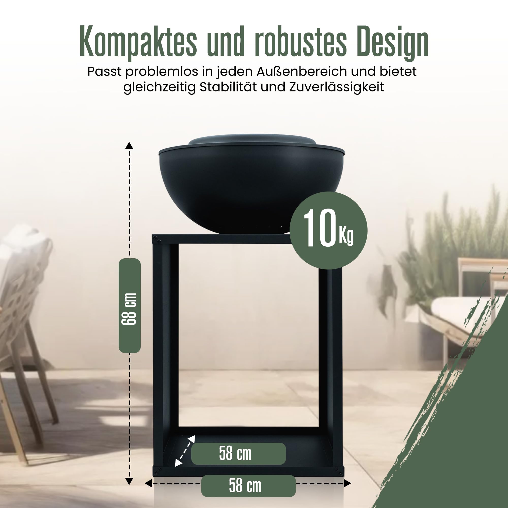 Feuerschale, Feuerstelle, 2 in 1, BBQ-Funktion, Raucharme Feuerkorb, Feuertonne, Holzofen, Deko Terrasse, Außenofen, Gartenkamin, Aufbewahrung, Firepit, Stahl, 58 × 58 × 85 cm, Edenflair