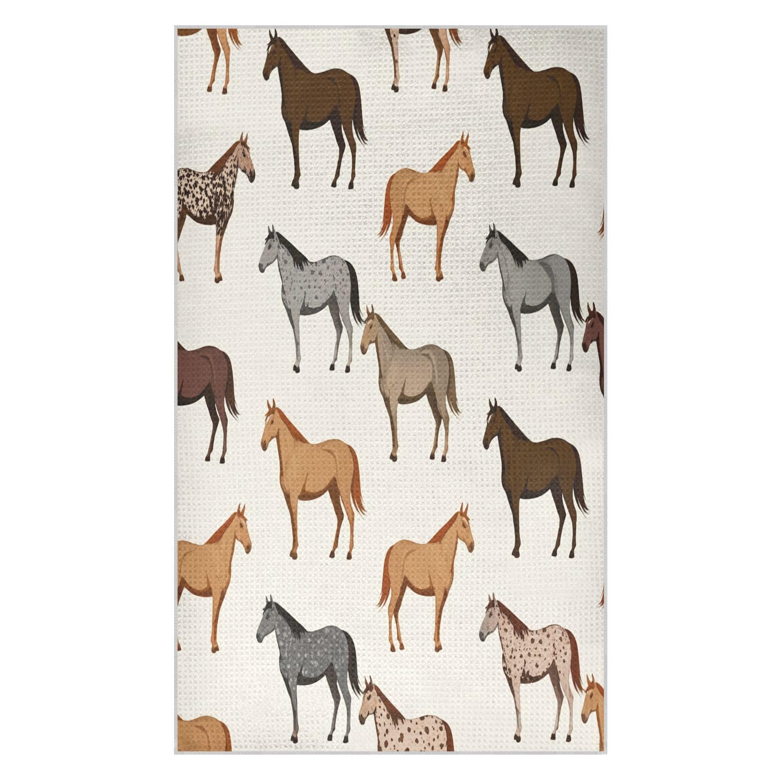BURSTDDY Cartoon Horse Kitchen Towels,Absorbent Dish Towels 1 Pack