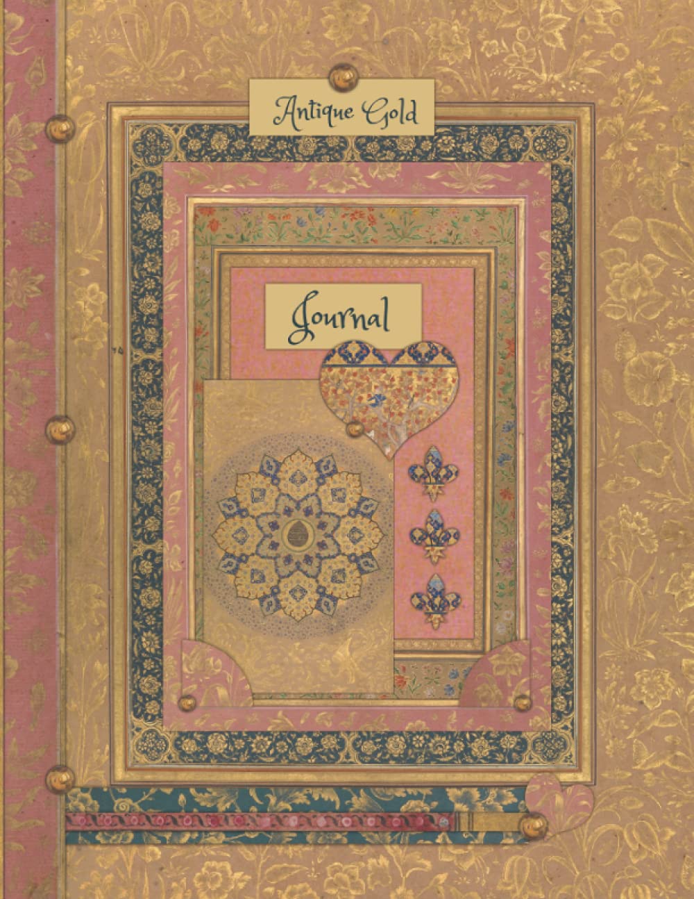 Journal: Lined journaling notebook, Antique Gold Lined Journals Series (Antique Gold Lined Journals and book with Clip Art Elements for Embellishing)