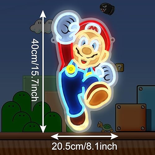 Miniatura 3 de Letrero de neón, luces de neón para juegos con ajustes de brillo para decoración de sala de juegos, dormitorio, pub, club, decoración de pared,