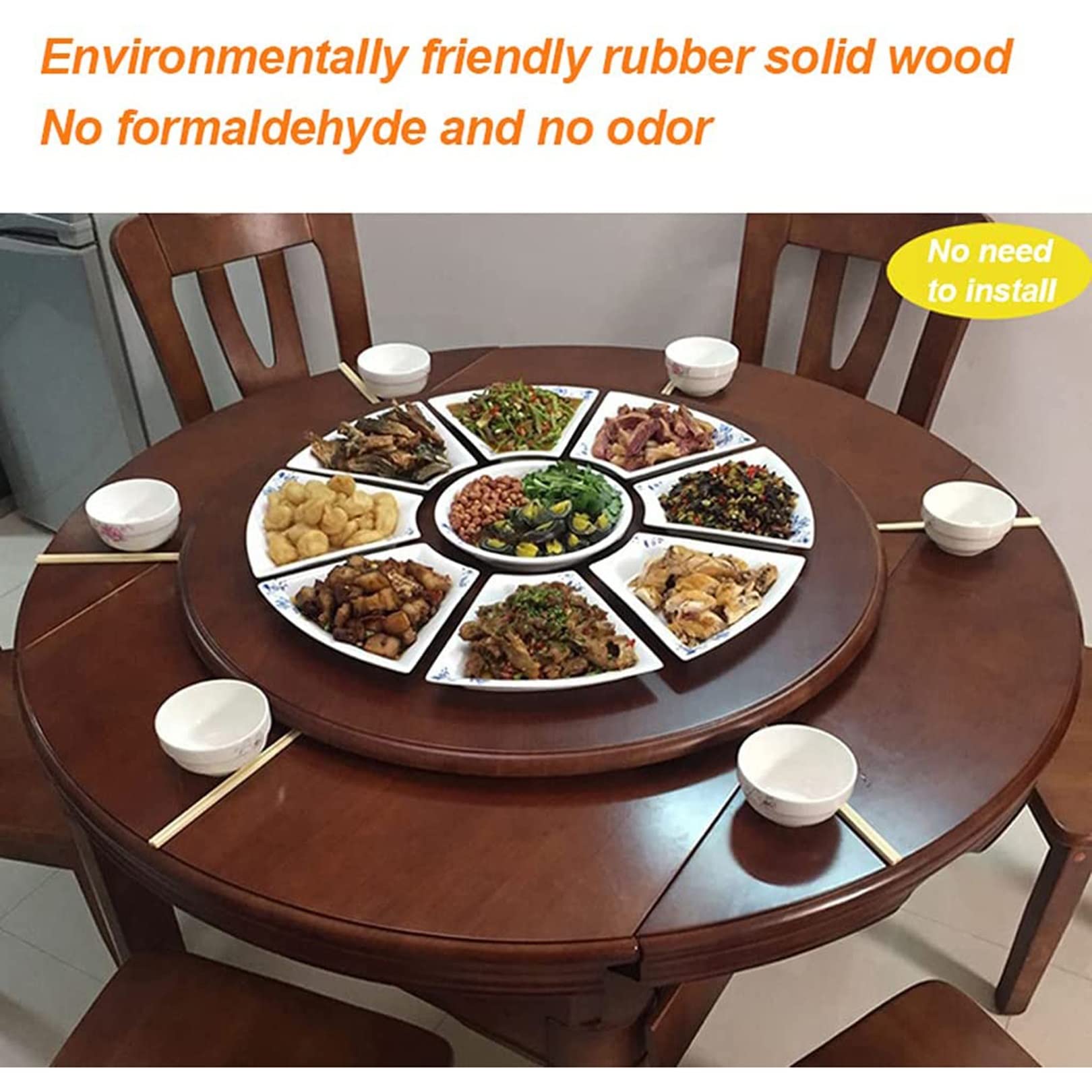 Lazy Susan Drehteller aus Holz, 30 cm, rund, drehbar Lazy Susan Drehteller aus Holz, 30 cm, rund, drehbar