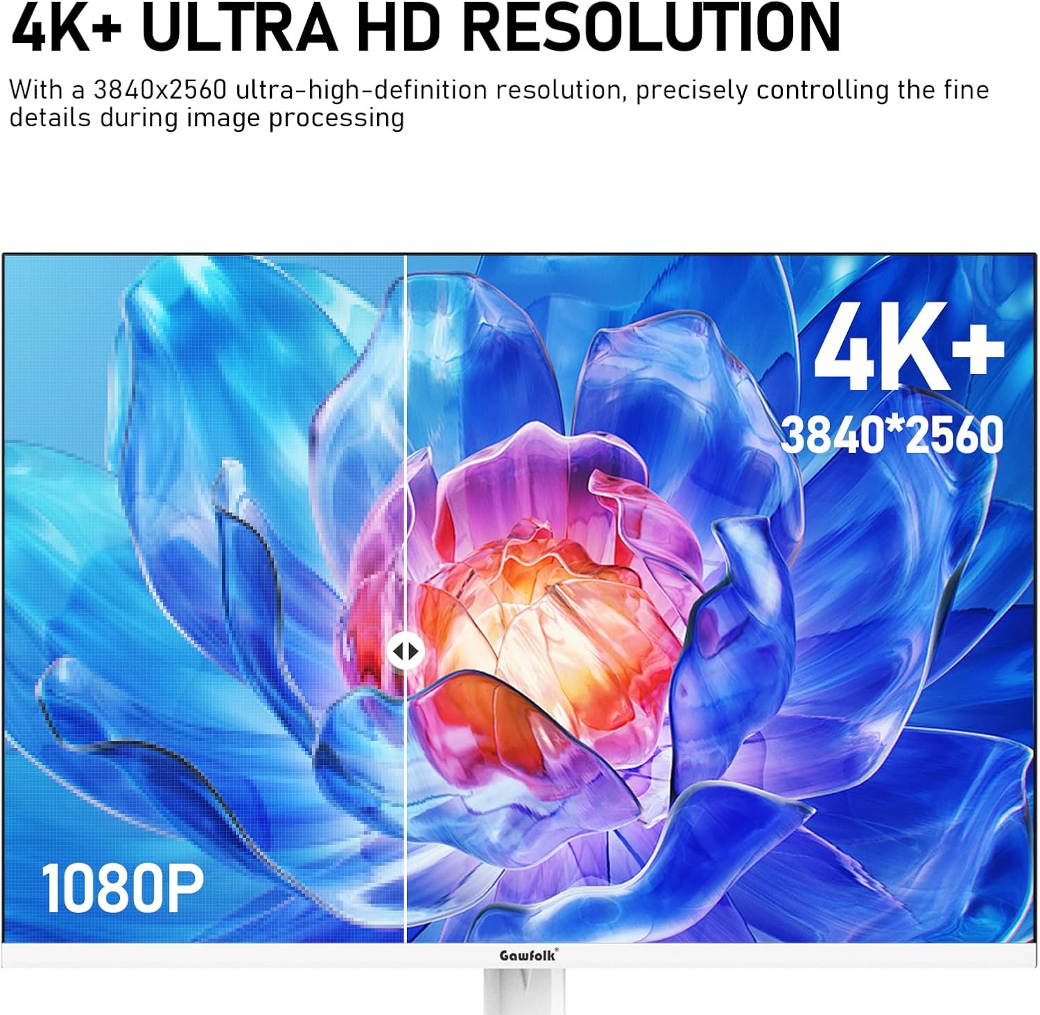 Comparison of 4K+ Ultra HD resolution versus 1080p