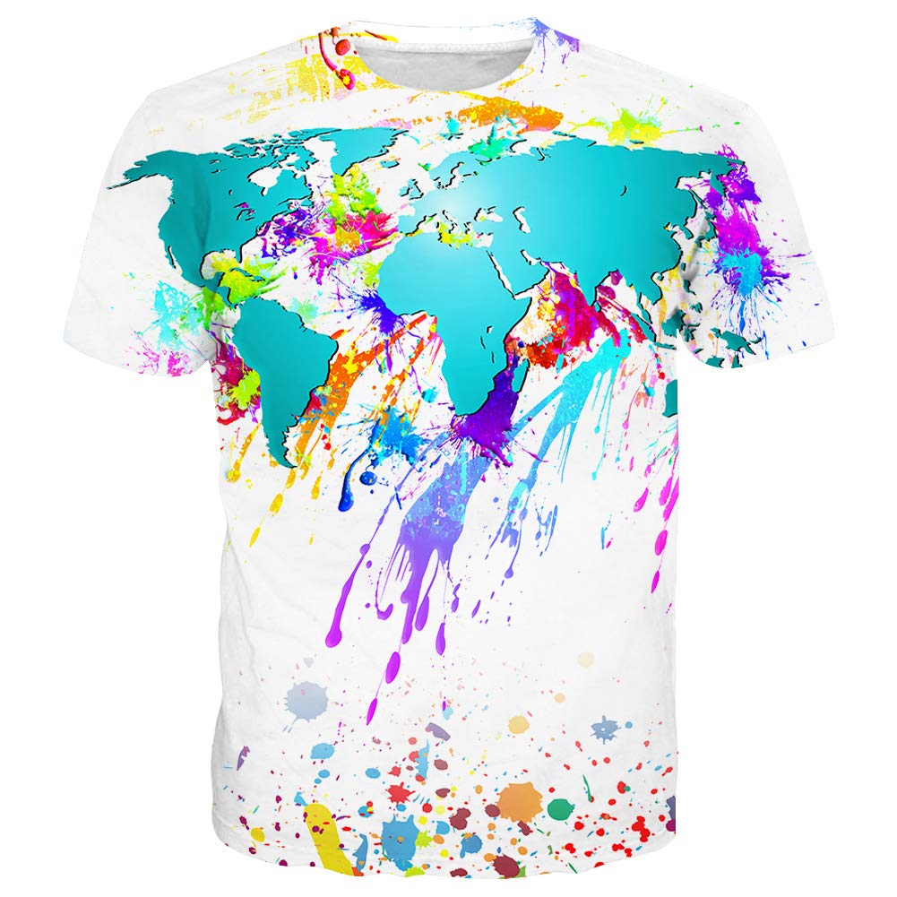 SYAIMNUnisex 3D Pattern Printed Short Sleeve T-Shirts Casual Graphics Tees