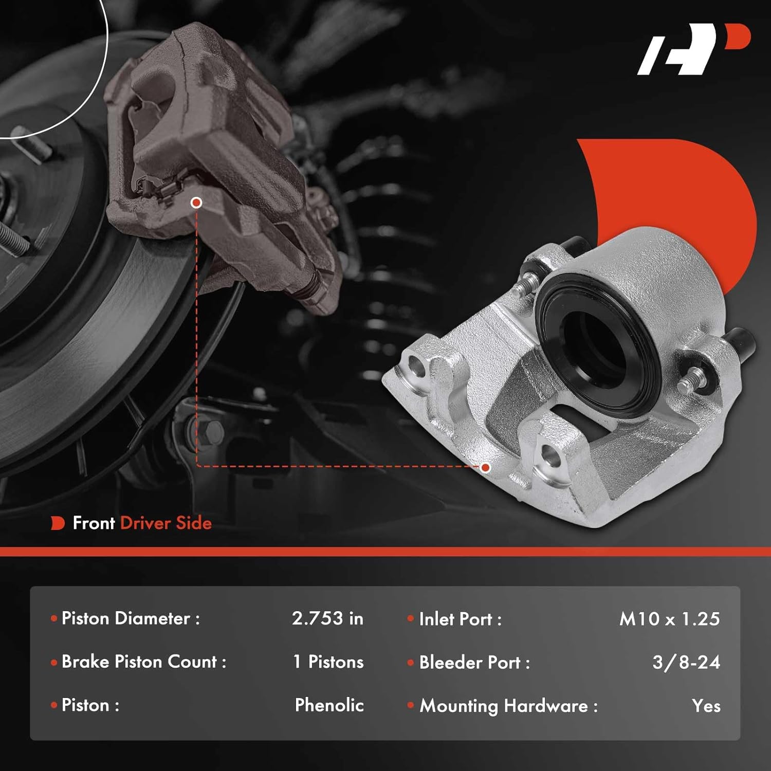 A-Premium Disc Brake Caliper Assembly Without Bracket Compatible with Dodge Durango, Dakota, 2000 2001 2002 - Front Left Driver Side