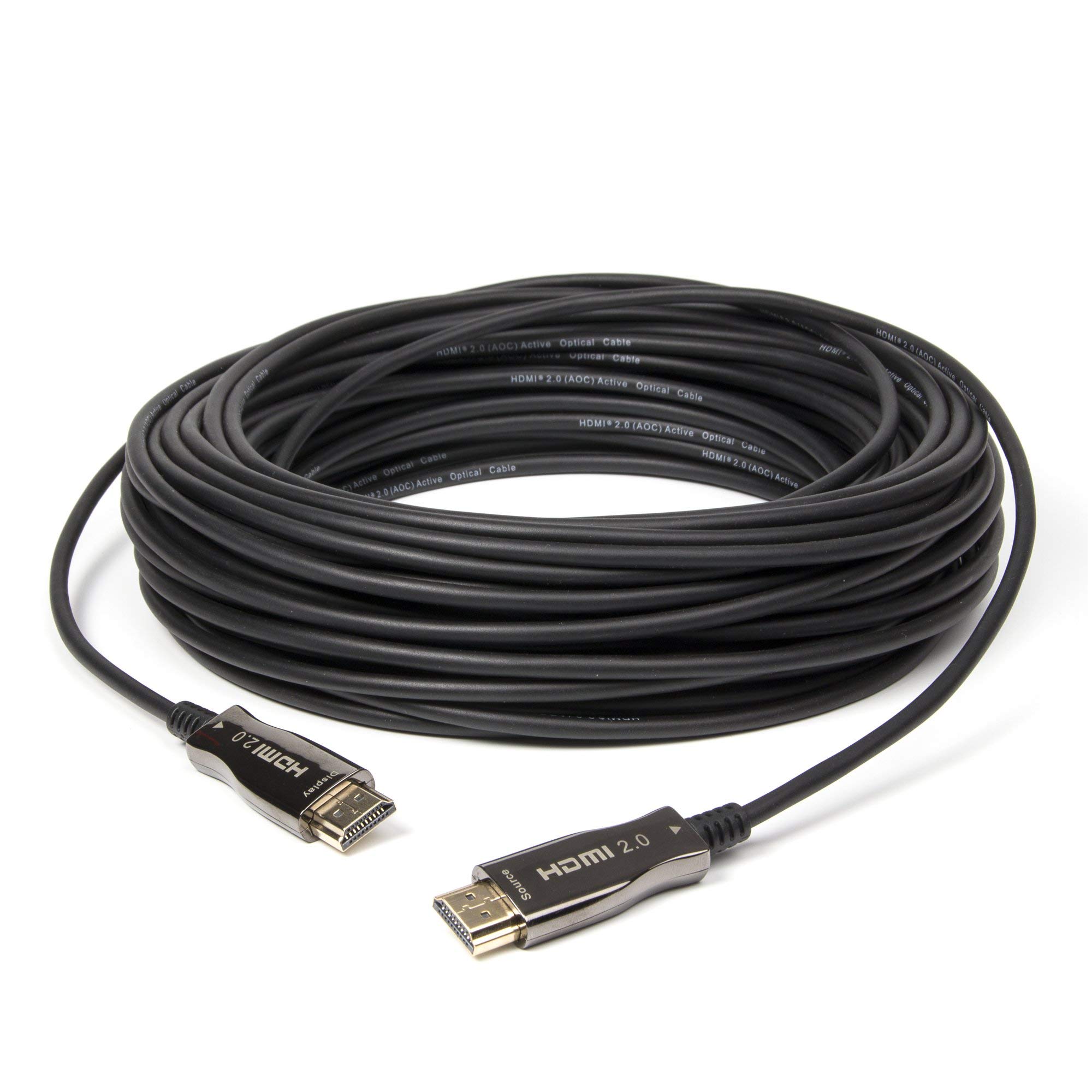 Emelec Video Com EQ 115030 - Cavo HDMI Fiber 2.0-30.0 m 4K UHD Alta Velocità + Ethernet in fibra ottica nera