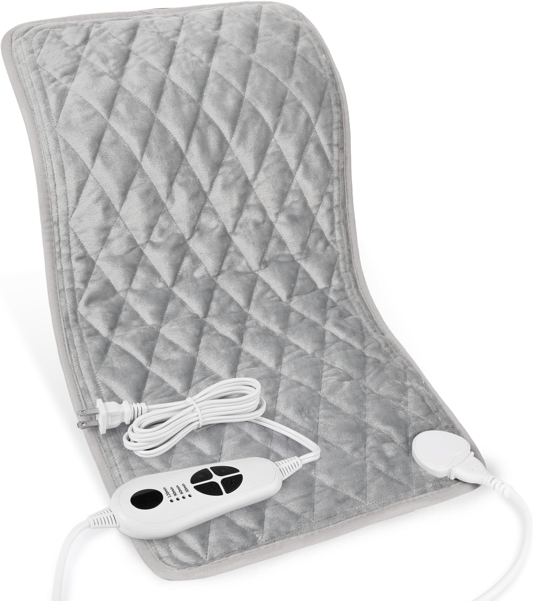 Deepsoon Heating Pad,Electric Heating Pads for Back,Neck,Moist Heating Pad for Abdomen Shoulder Knee Legs,Dry/Moist Heat&Auto Shut Off,Mother's Day Birthday for Men and Women,Weighted Gray,24x12 Inch