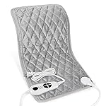 Deepsoon Heating Pad,Electric Heating Pads for Back,Neck,Abdomen,Moist Heating Pad for Shoulder,Knee,Arms,Legs,Dry/Moist Heat & Auto Shut Off,Christmas Gifts for Men and Women,Weighted Gray,24x12 Inch