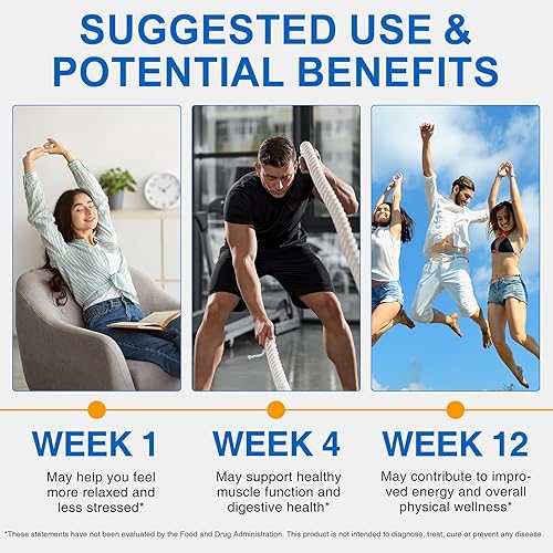 Miniatura 7 de Suplemento de complejo de magnesio 8 en 1 de 1000 mg con glicinato de magnesio, citrato y malato, apoya la relajación muscular, el sueño y la