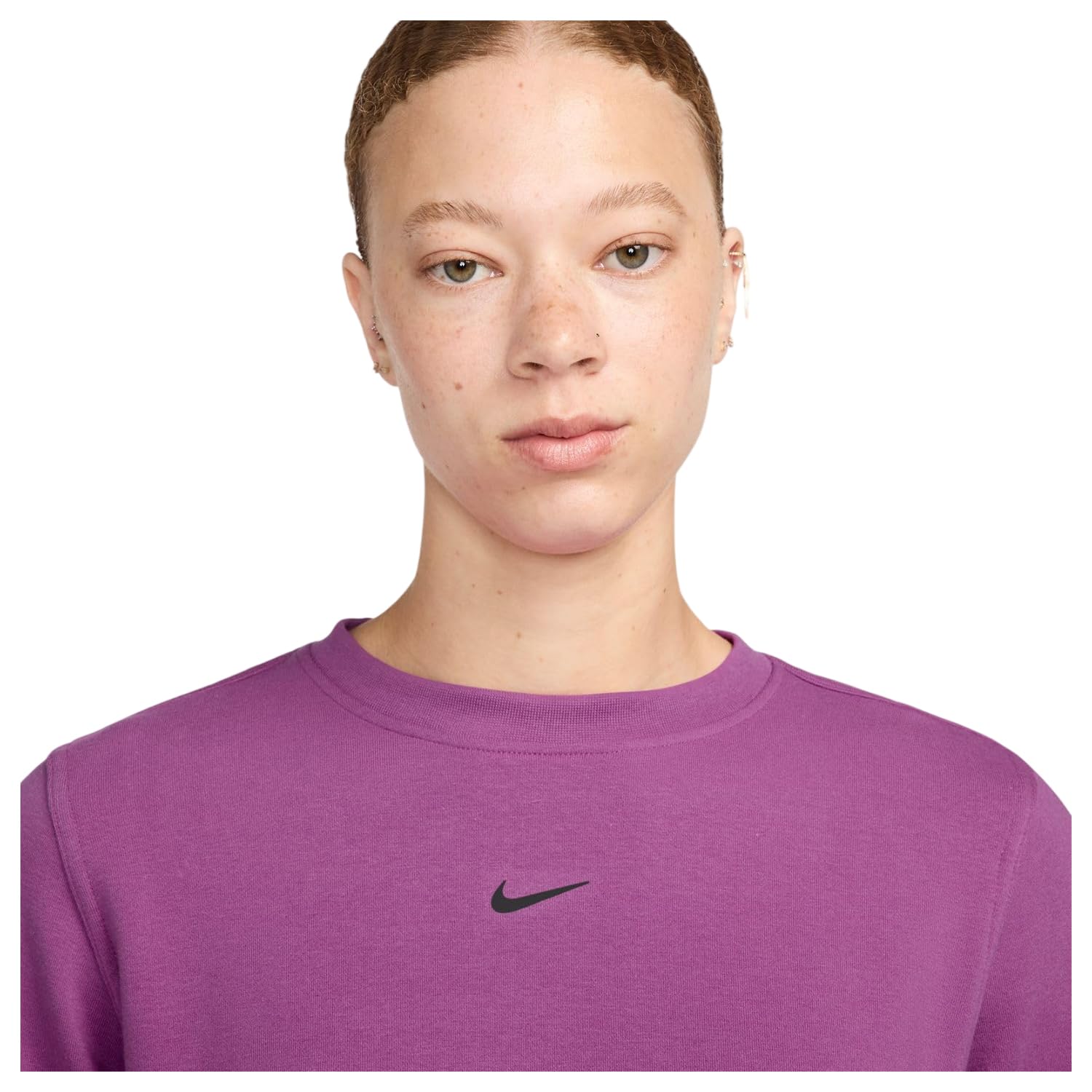 Nike Nike Dri-Fit One French-Terry-Sweatshirt mit Rundhalsausschnitt für Damen Maglia di Tuta Donna (Pacco da 1)