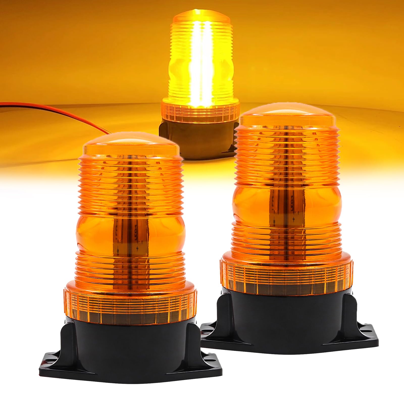 ZHHXYanh Strobe Beacon Lights, 9-30V Led Strobe Warning Light, Amber Emergency Beacon Lights for Roof, Flashing Safety Light, Hazard Warning Light for Truck Trailer SUV Engineering Equipment