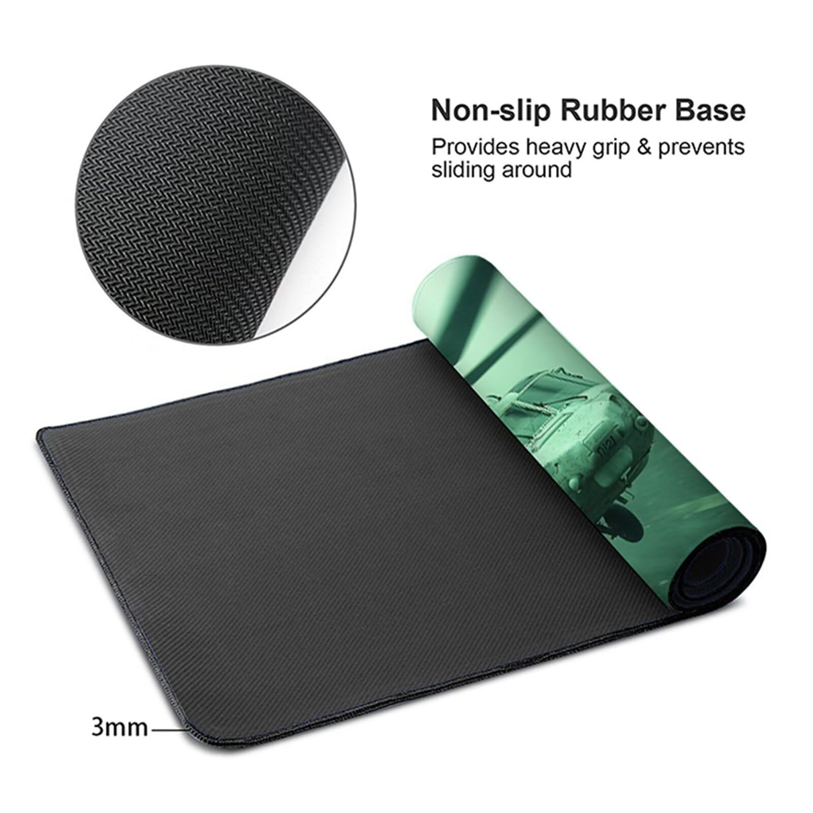 Tappetino Mouse Aereo, Tappetino Mouse XXL 1500x800x3mm, Mousepad Gaming Accessori Scrivania, Sottomano Scrivania con Base in Gomma Antiscivolo, Ufficio Accessori, per Ufficio, Gaming, Verde 5-2941