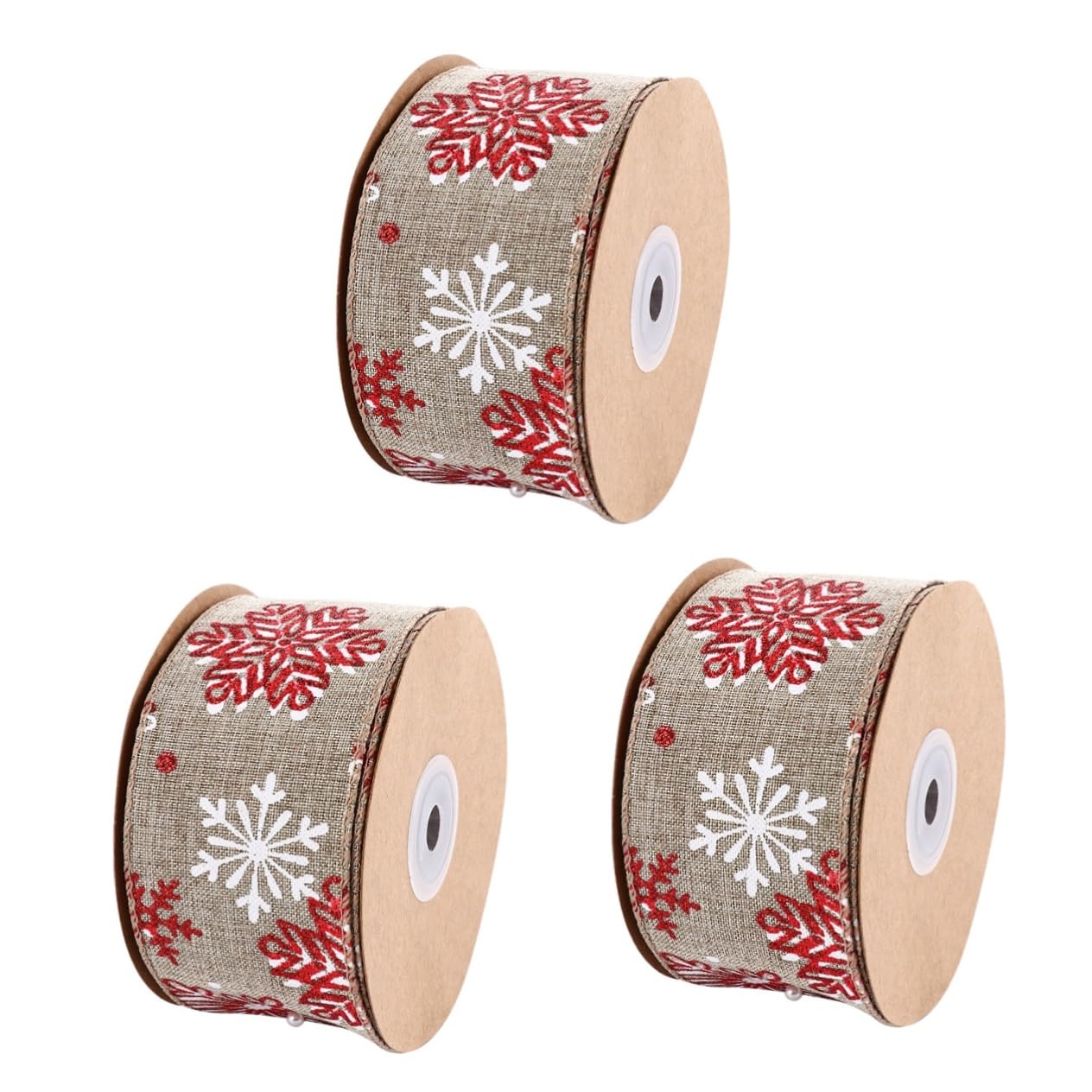 Angoily 3 Rollos Cinta Decorativa Navideña con Diseño de de Metros para Envolver Regalos Manualidades y Decoración de Árbol de Navidad