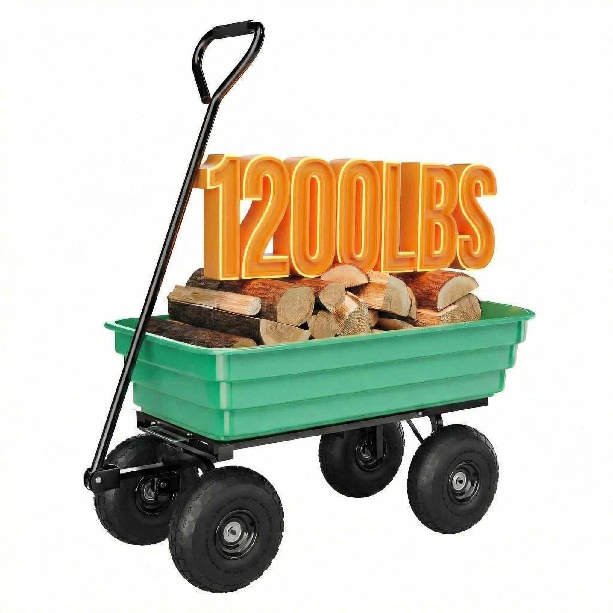 Garden Dump Cart - 1200lb 6 Cu.Ft.