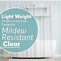 Vista 12 de BigFoot - Forro de cortina de ducha, 72 x 72, revestimiento PEVA con ojales metálicos resistentes a la corrosión y 3 pesos magnéticos, no tóxico