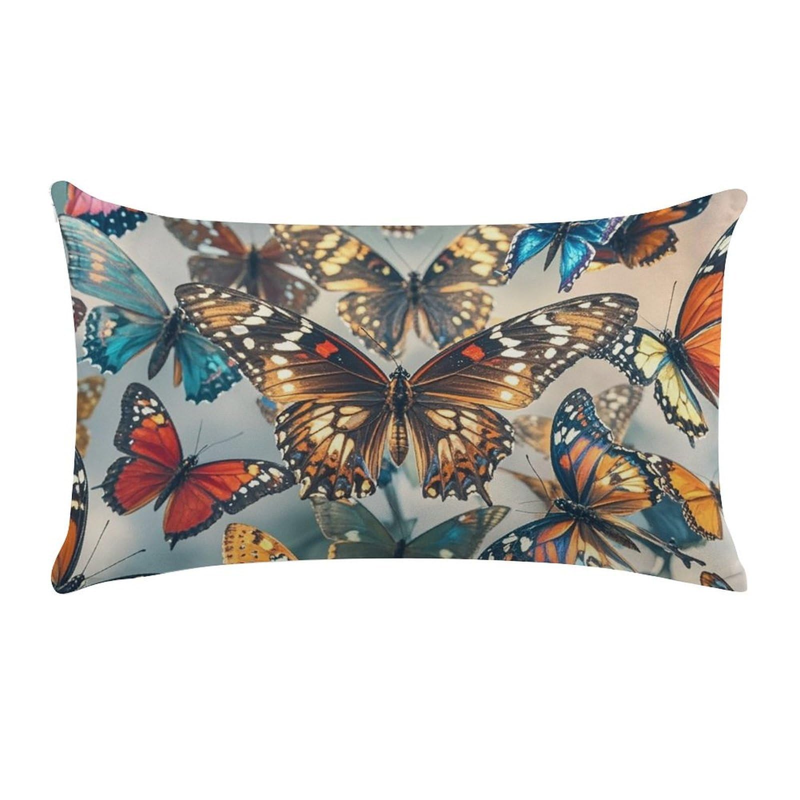 Butterflies Pillow Cases for Sofa, Super Soft Plush Pillow Cover with Zipper, Luxury Cozy Pillow Shams for All Seasons, Lightweight Pillowcases for Bedroom, 12" X 20"