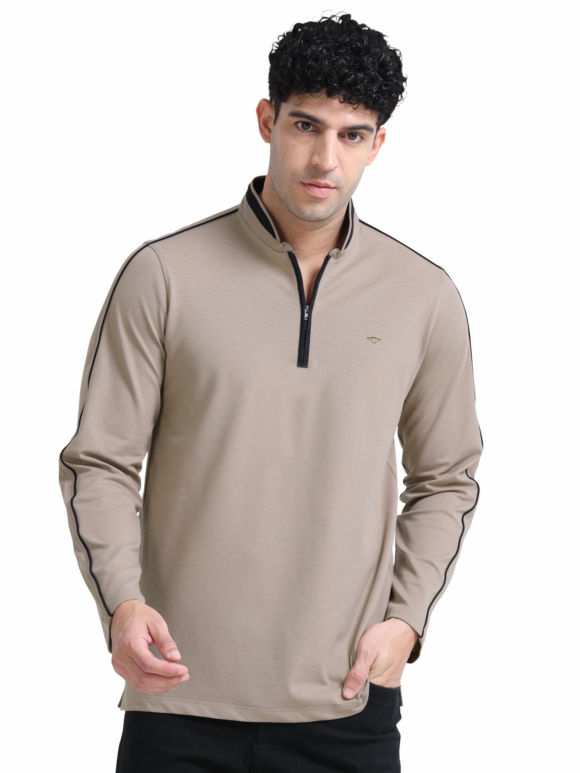 STELLERS Men's Full Sleeve Zipper Henley T-Shirt | Premium Cotton | Streatchable | Feather Touch Feel-picture-12